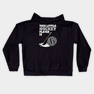 Kids 6Th Birthday Girls Hockey Stick Puck 6 Year Old Kids Hoodie